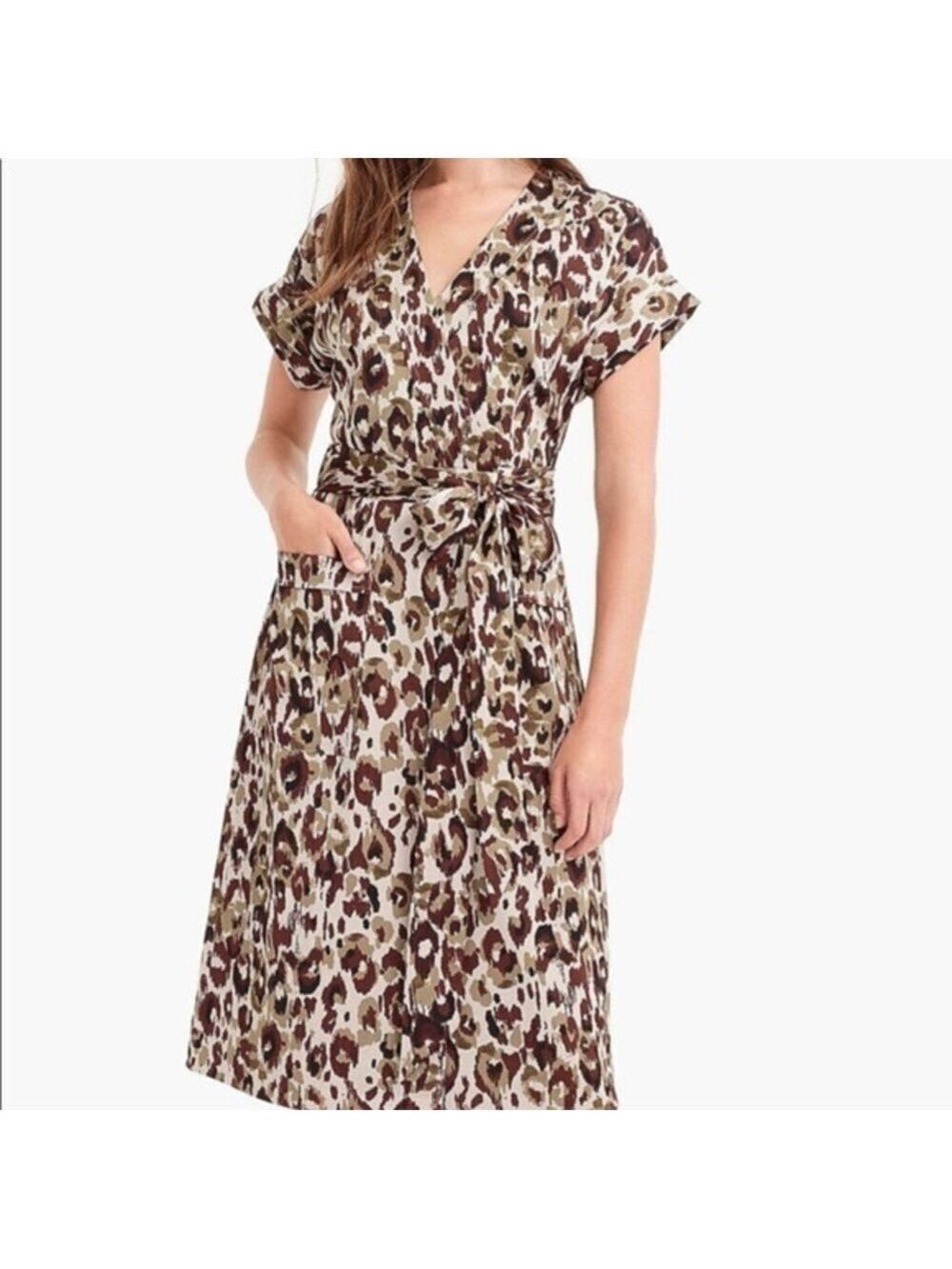 J Crew Leopard Print Wrap Dress. Size XS